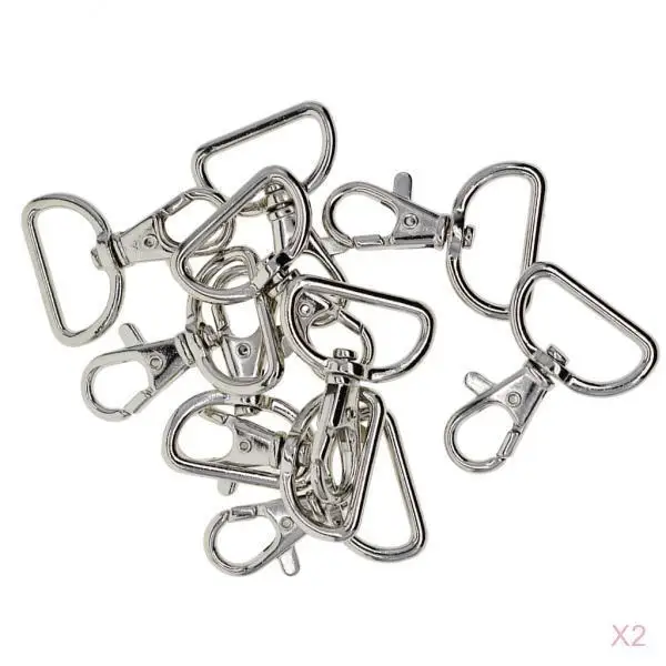 

20pcs Swivel Snap Hooks Lobster Clips Backpack Bag Keychain Accessories