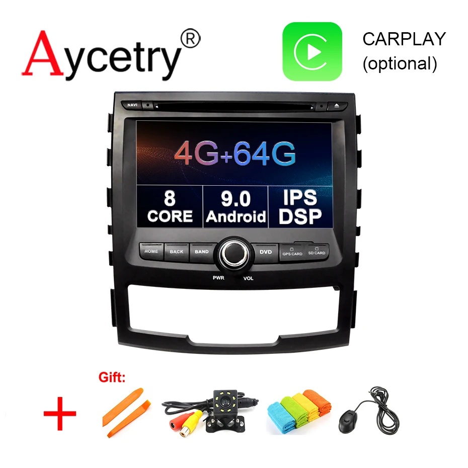 4G 64G 8 CORE 2 Din Android 9,0 автомобильный dvd мультимедийный плеер gps навигация аудио для SSANGYONG KORANDO Автомагнитола sterero obd2 dvr