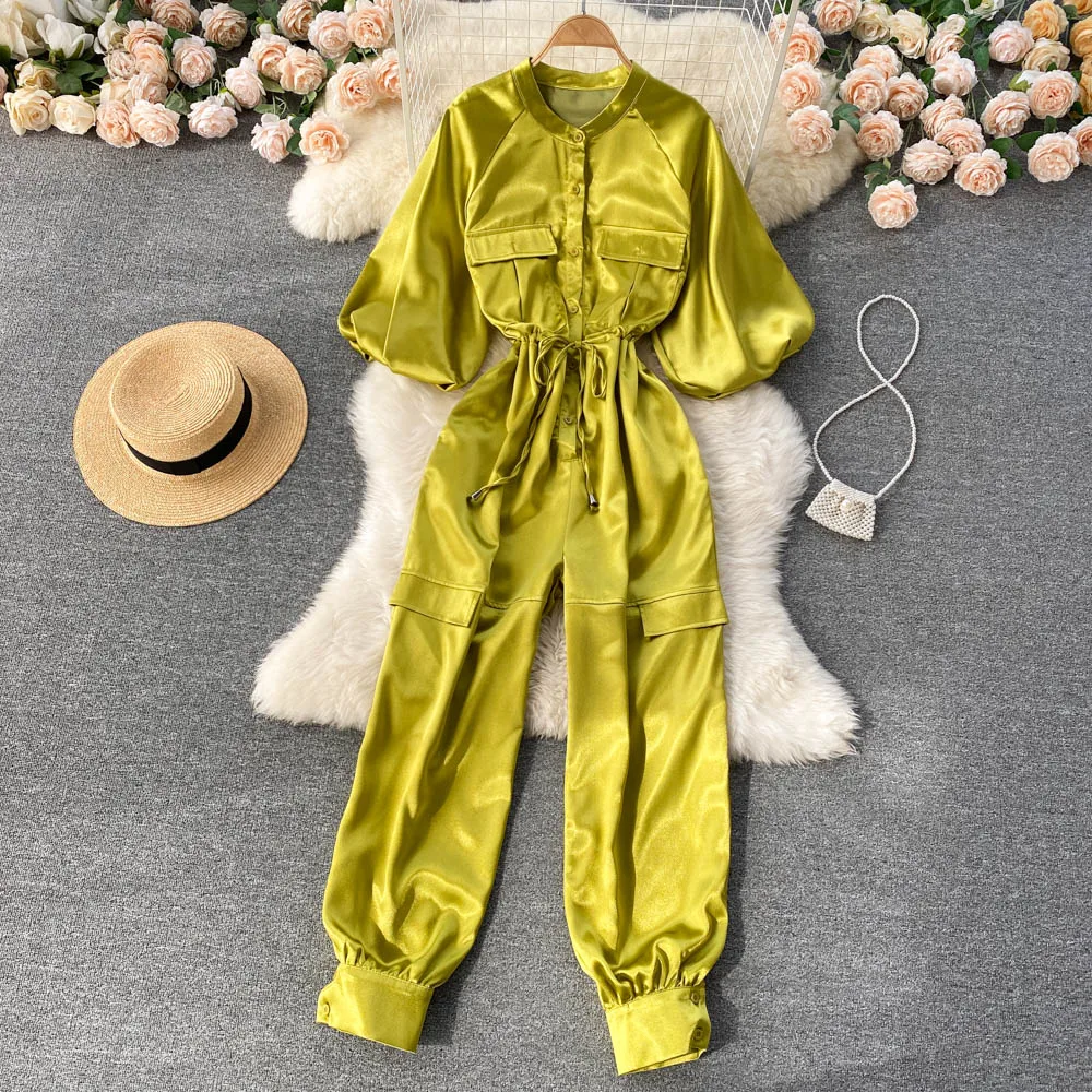 

VANOVICH корейский стиль завязка талии была тонкой и темпераментная атласная одежда для инструментов 2022 лето новый стиль джемпер женский