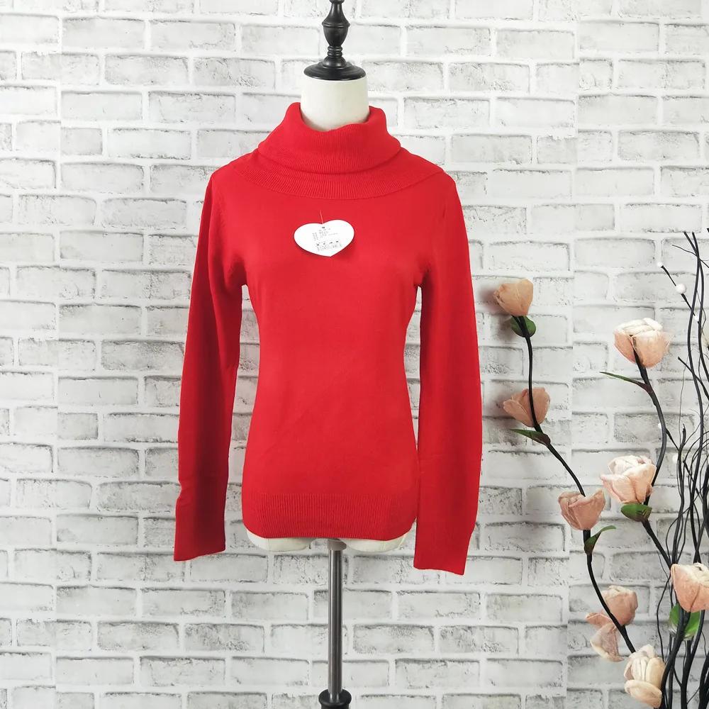 

Ursuper Large Turtleneck Long Sleeve Bottoming Shirt Autumn Winter Women's Wear Solid Color Knitted Top Sueter Mujer