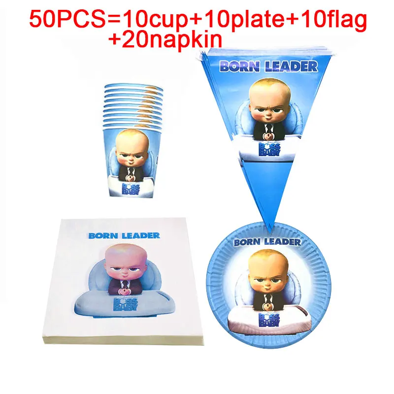 

Cartoon Baby Boss Paper Plates Cups Straws Napkins Disposable Tableware Set Boss Baby Birthday Party Baby Shower Party Supplies