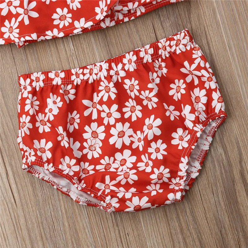 Комплект летней красной одежды для новорожденных девочек укороченные топы с