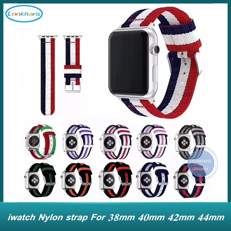Нейлоновый ремешок для Apple Watch 1/2/4/5 44 мм 40 42 38 тканый нейлоновый iWatch Series 5 4 3 2