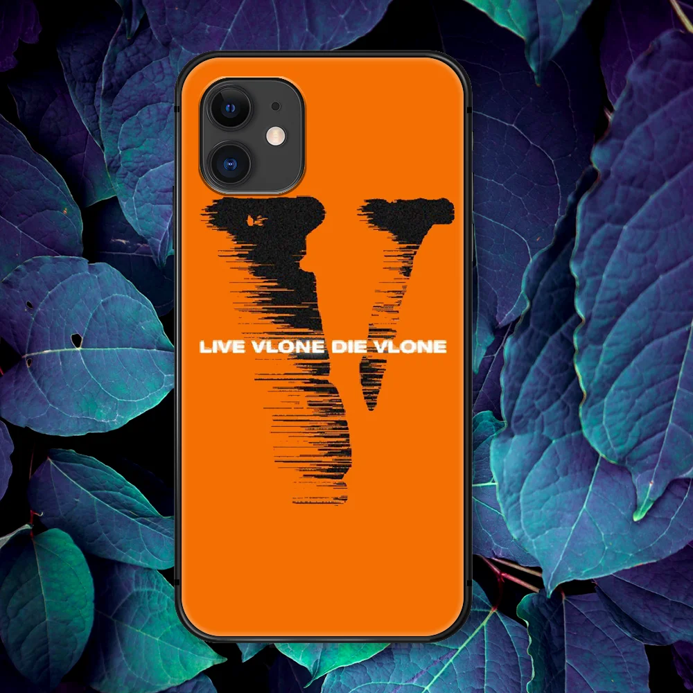 

V-Vlone Trend Brand Phone Case For IPhone 4 4s 5 5S SE 5C 6 6S 7 8 Plus X XS XR 11 12 Mini Pro Max 2020 black Shell Silicone