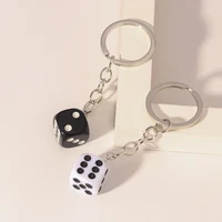 cute 3d dice keychains for women handmade mini casino die key chains men car keychain girl bag dangle key rings fun jewelry gift