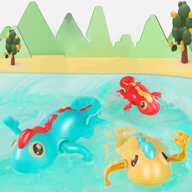 Детская игрушка для ванны милые Мультяшные плавательные ящерицы заводные