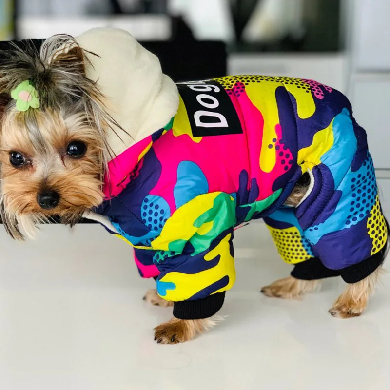 

2021 Pet Dog Clothes Winter Warm Dog Windproof Coat Thicken Pet Clothing For Dogs Costume Jumpsuit Hoodies Jacket Pet Supplies