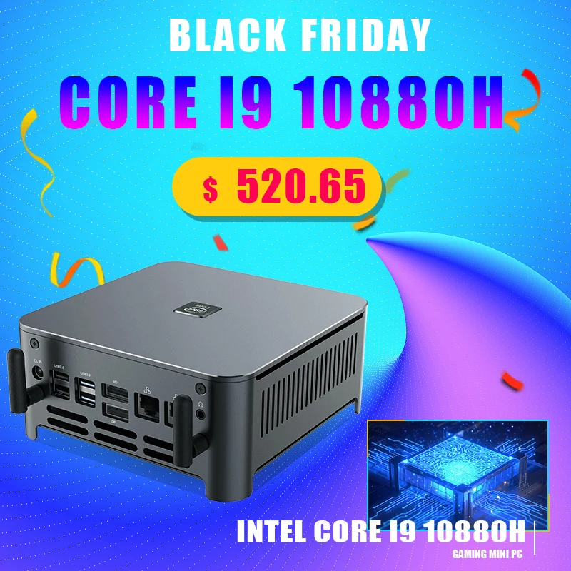 Мини ПК Topton 10 го поколения Intel i9 10880H 10885H 8 ядер 16 потоков игровой компьютер HDMI DP и Type
