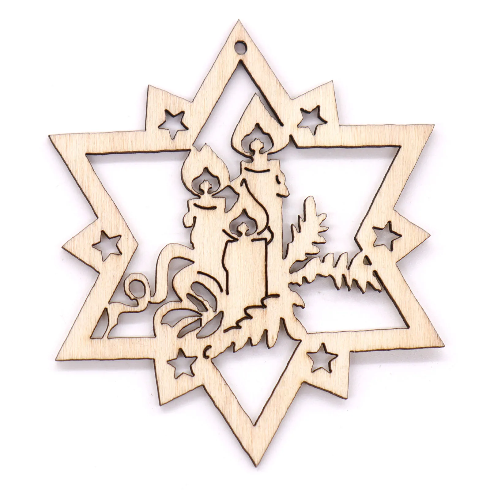 10 шт. DIY рождественские снежинки олень и Дерево Деревянные Подвески