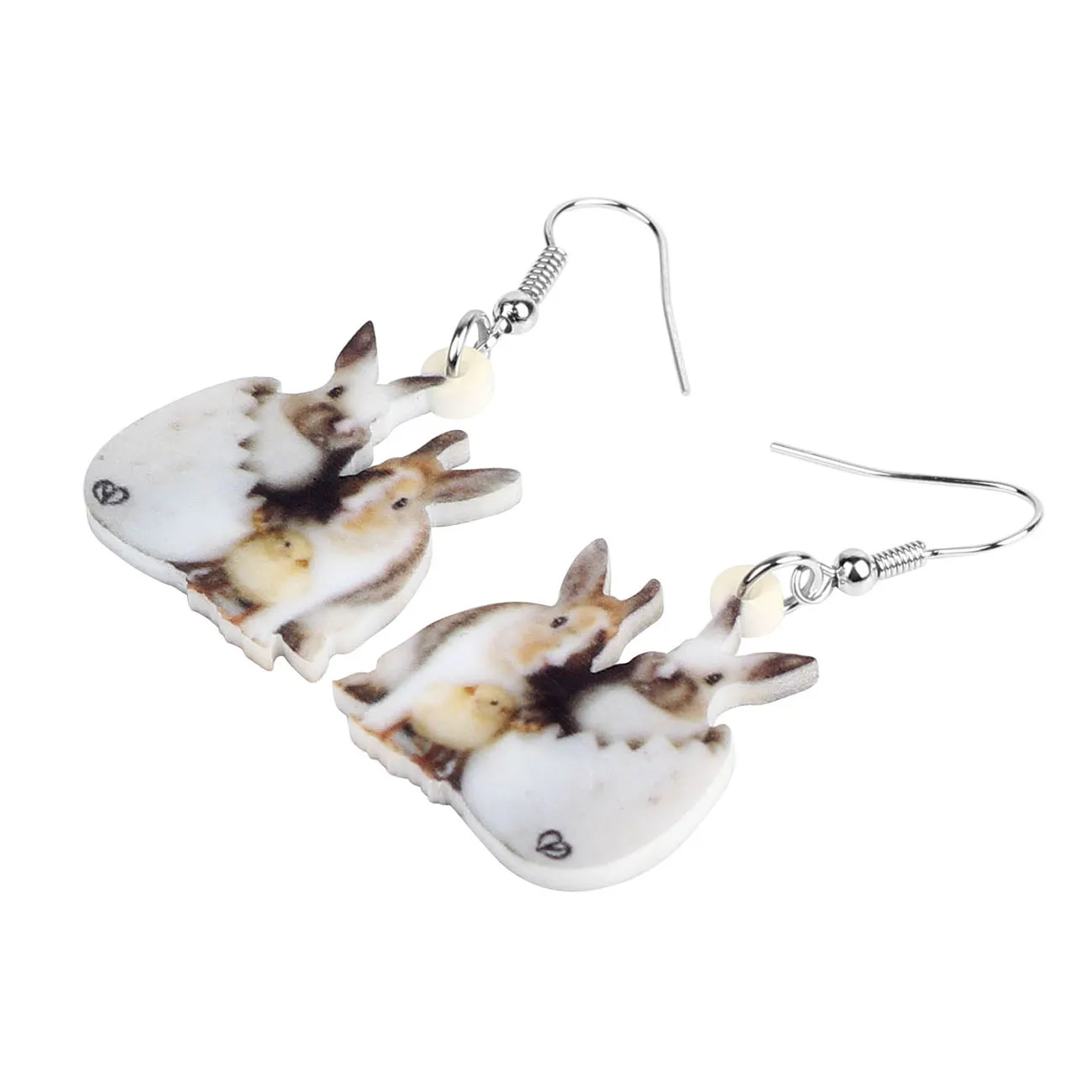 WEVENI Acrylic Easter Eggs Hare Rabbit Bunny Pet Earrings Animal Dangle Drop Jewelry For Women Girl Classic Praty Gift Accessory | Украшения