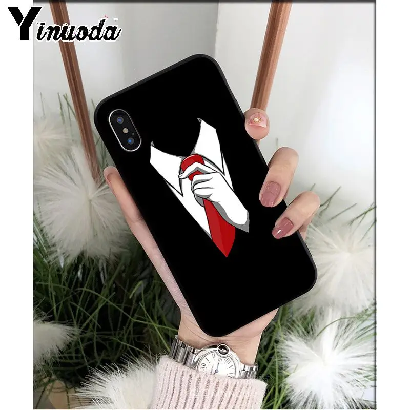 Yinuoda Man Suit Shirt Tie TPU Soft Silicone Phone Case Cover for Apple iPhone 8 7 6 6S Plus X XS MAX 5 5S SE XR Mobile Cases