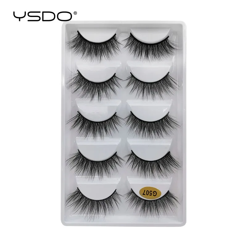 10 boxes G507 YSDO, 50 пар ресниц,, натуральные длинные накладные ресницы, искусственные ресницы, макияж, 3d норковые ресницы, ресницы, maquillaje cilios G5 - Цвет: 10 boxes G507