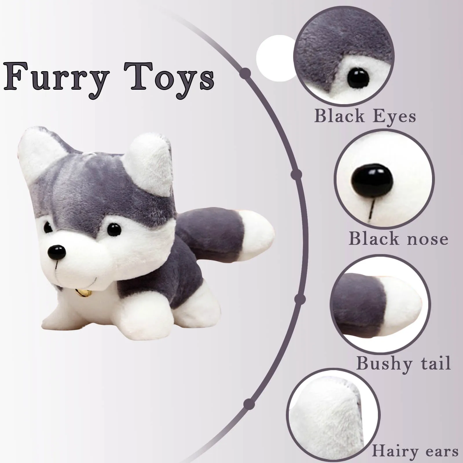 Плюшевая игрушка в виде щенка хаски необычная Строительная мягкие и удобные