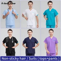 clinical uniforms women hospital doctor workwear short sleeved pet hospital nursing scrubs uniform tops pants costume doctor set