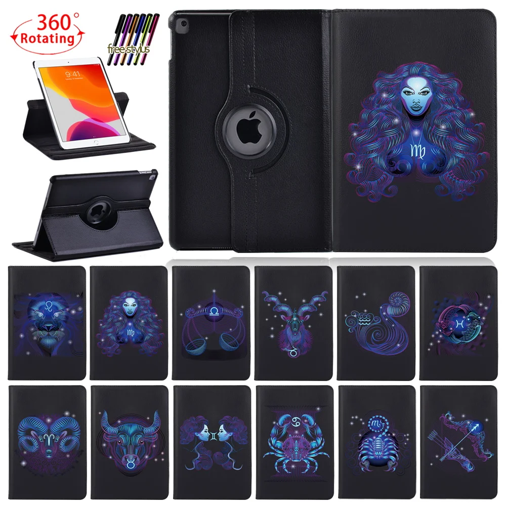 

360 Rotating Tablet Case for Apple IPad 5th Gen/6th Gen/7th Gen/8th Gen/IPad 2/3/4/ IPad Mini 4/5 Leather Protective Case+Stylus