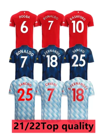 

21 22 Manchester soccer jerseys RONALDO UNITED CAVANI UTD VAN DE BEEK B. FERNANDES RASHFORD HUMANRACE 2021 2022 football shirt