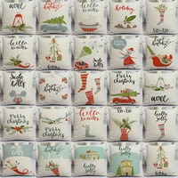 18 christmas letter cotton linen cushion cover pillow case home decor