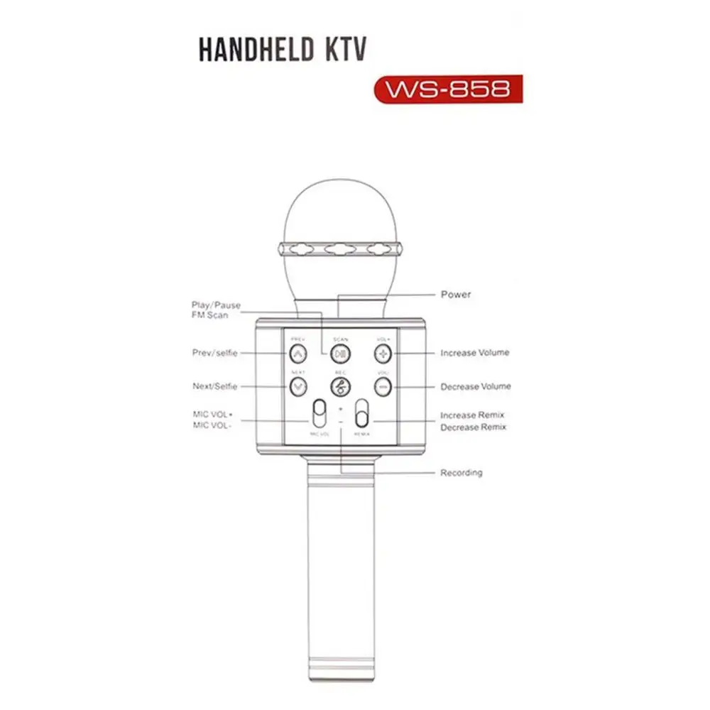 KTV беспроводной караоке ручной микрофон USB плеер Портативный Рождественский день