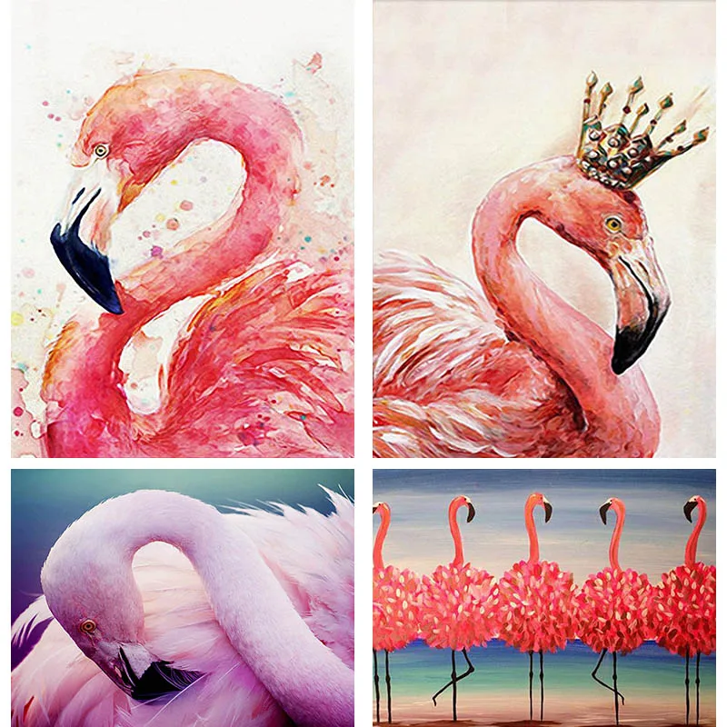 

Red Color Diamond Painting Flamingo 5D DIY Diamond Embroidery Bird Animal Sewing Craft Rhinestone Kits Home Decor Gift O66