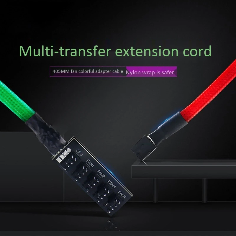 

HXHF Fan USB Extension Cord Adapter Cable One Point Five Luminous HUB Colorful Luminous Extension Cord