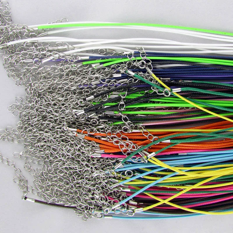 Новинка 50 шт. вощеный хлопковый шнур нить веревка для ожерелья изготовления