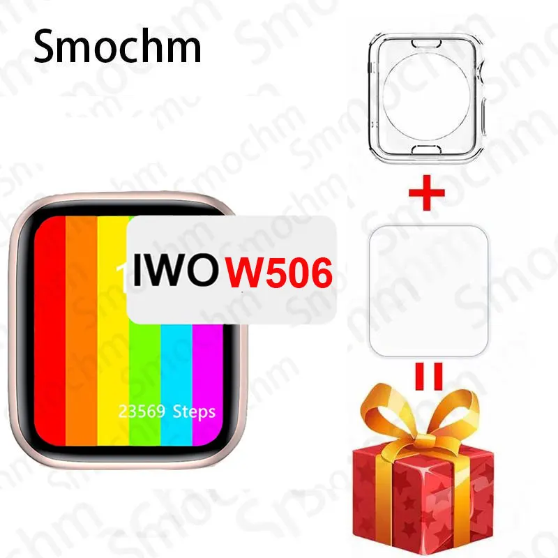 Smochm IWO W506 Смарт часы 44 мм бесконечное Подгонянный экран Watchfaces телефонными