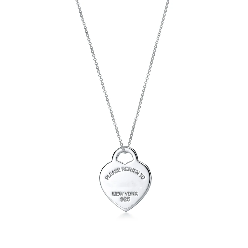 

Sterling silver anniversary couples medium chain hanging heart