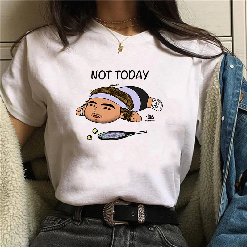 

90s Graphic Rock Top Tees Female Simple Brush Drawing Cat T Shirt Harajuku Vintage T-shirt Fashion Queen Women's T shirt