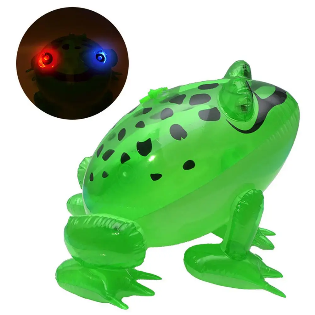 

Funny Cute Inflatable Green Frog With Flashing Light Animal Blow Up Toys Party Decor Jungle Animal Glowing Toy Kids Party Decor