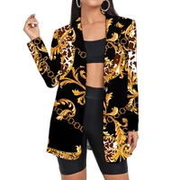 baroque golden floral blazers womens camouflage suits lady office plaid clothing long jackets dropshipping wholesale oversized