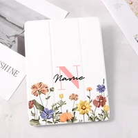 custom name ipad case for air 4 ipad pro 2020 10 5 floral lowers 10 2 inch 8th generation 7th 12 9 inch pro 2018 mini 4 5 case