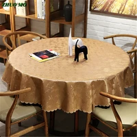 european round tablecloth pvc waterproof tablecloth for hotel restaurant family kitchen coffee beige champagne round table cover