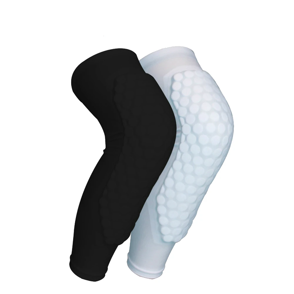 

Upgrade Long Honeycomb Basketball Knee Pads Anti-collision Sponge Leg Sleeves Calf Knee Brace Support Leg Warmers Custom Logo