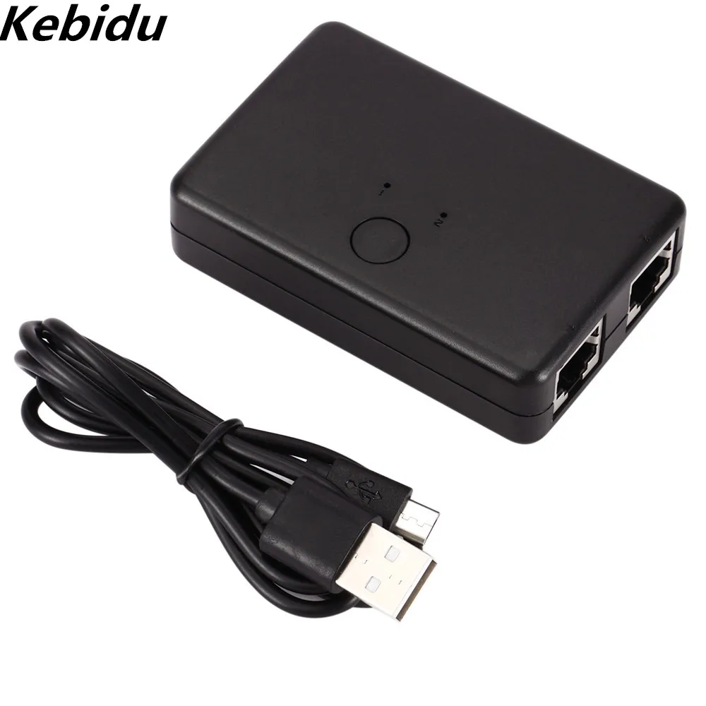 Kebidu 2 порта RJ45 LAN CAT6 Сетевой Переключатель Селектор внутренний внешний сетевой