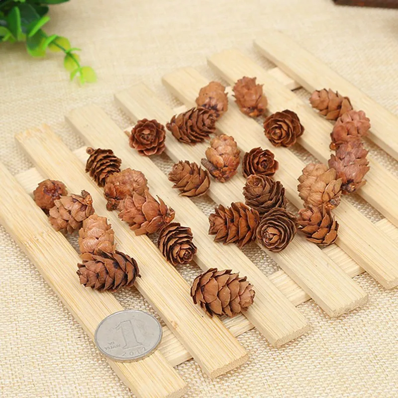 10 шт. мини Pinecone сосновые шишки Pinecone для рождественской елки топперы ваза чаша наполнитель отображает декоративные ремесла домашний декор