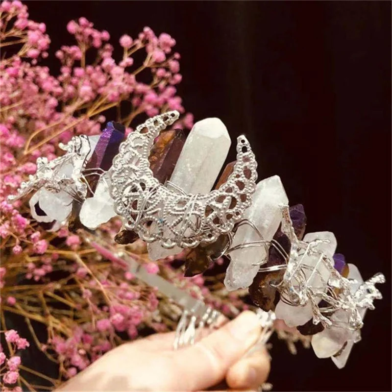 

Luxury Hair Accessories hair band rose Moon quartz Rhinestone bowknot headband