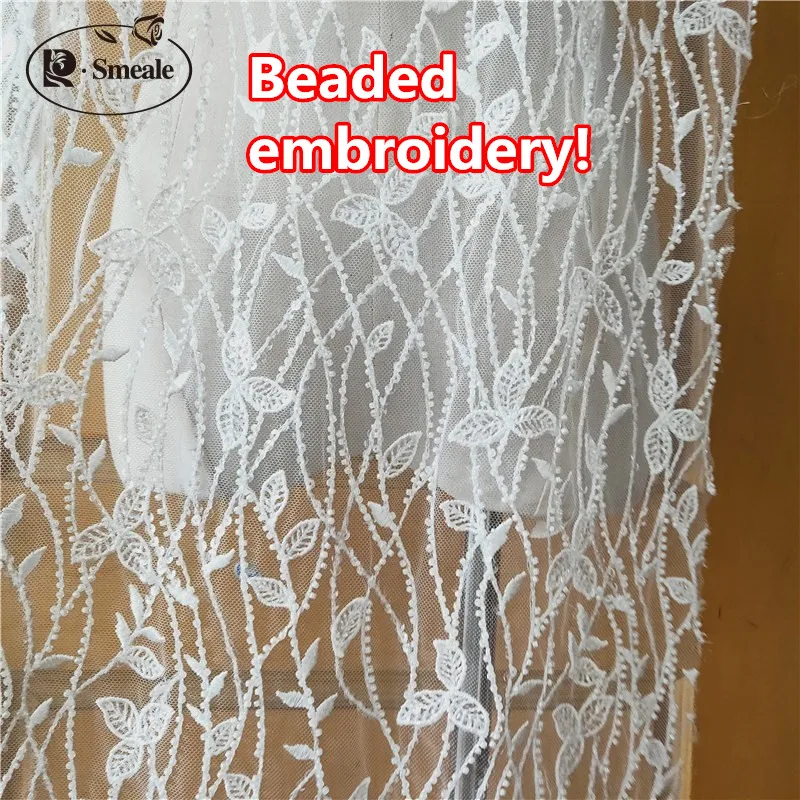 Beading off white Бисерные блестки вышитые кружева ткани свадебное платье DIY аксессуары RS2361 - Цвет: Beading off white