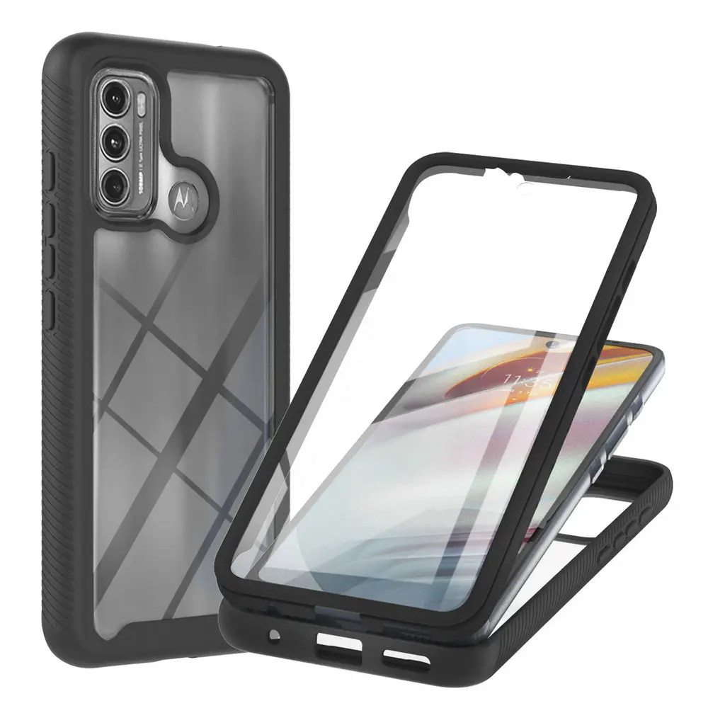 

Crystal Case Front Screen 360 Protect Back Panel for Motorola Moto G60 2021 Bumper Cover Hard PC Shell on Motorola G60 G 60 Capa