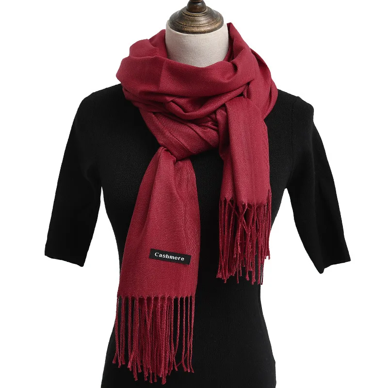 

Ms joker thickening long pure color scarf tassel scarf custom warm shawl wholesale 3008 classic