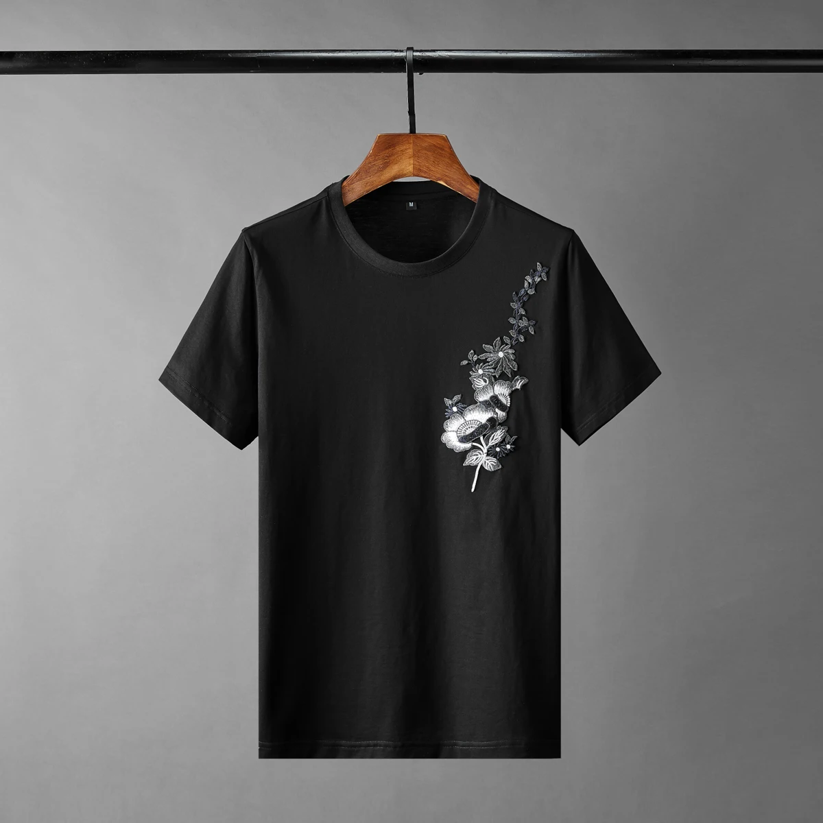 Мужские футболки Minglu из модала и хлопка роскошные повседневные мужские с круглым