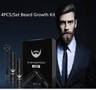 4 шт.компл. набор для роста бороды, набор для увеличения роста волос, сыворотка для роста бороды