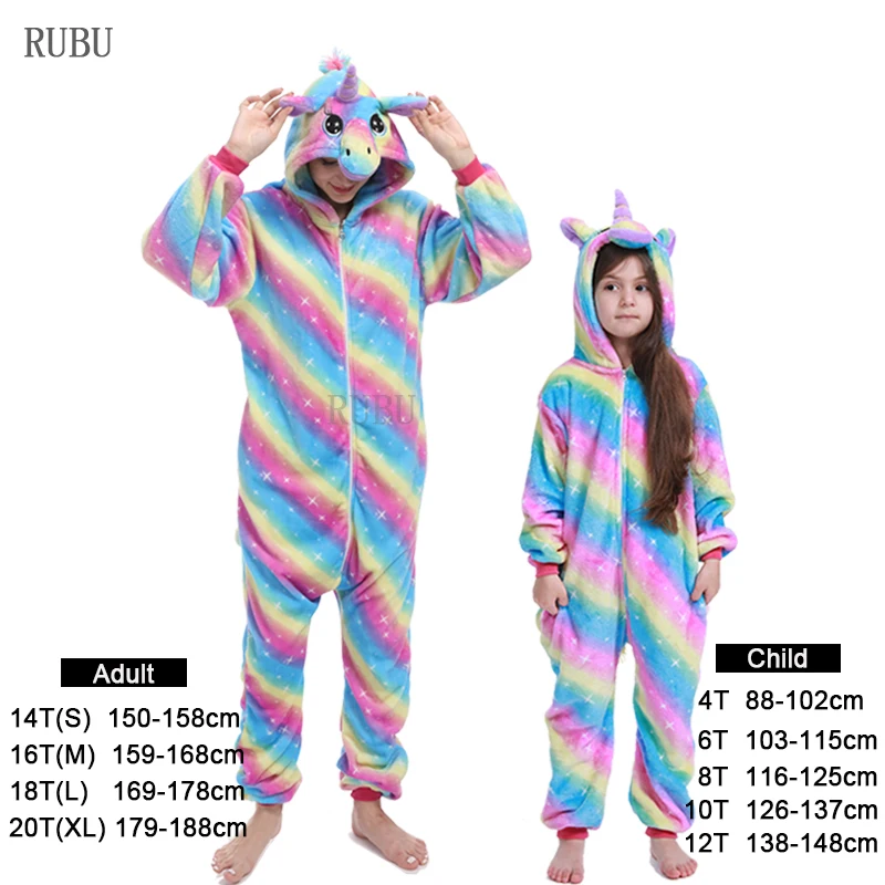 Rainbow Star Unicorn Новинка; пижама в виде единорога для взрослых; зимняя одежда для сна; пижама в стиле кугуруми с рисунком панды и единорога; женский комбинезон; костюмы в стиле аниме; комбинезон - Цвет: Rainbow Star Unicorn