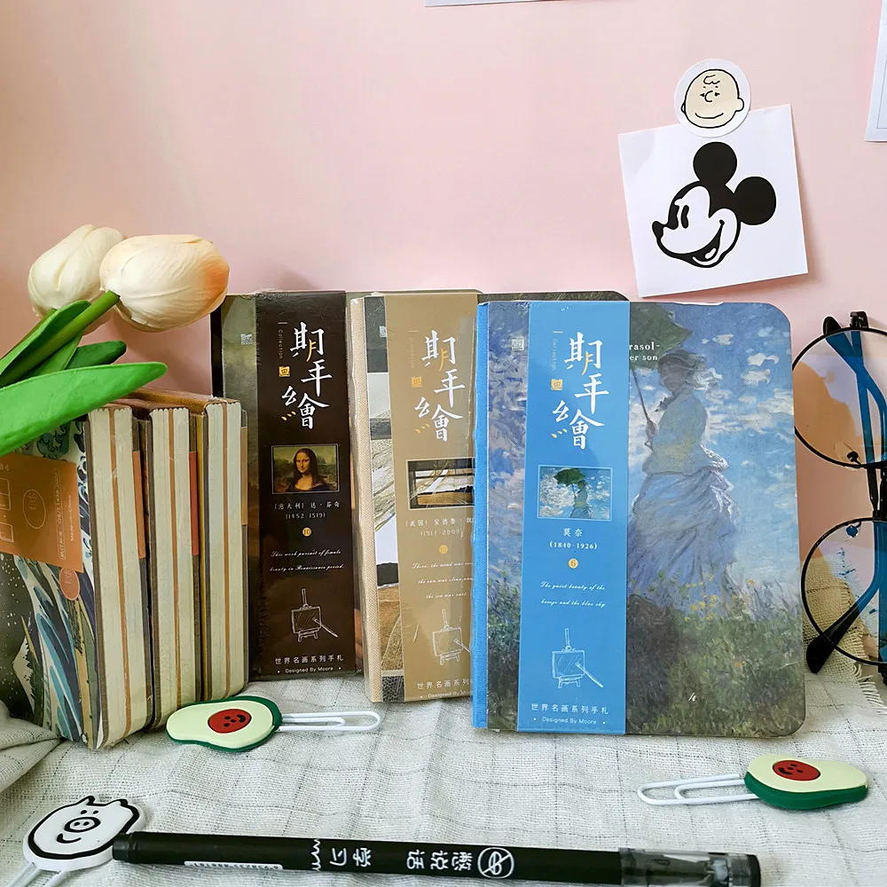 Master Painting Series Creative Van Gogh Monet Art Literary Hand Notebook Van Gogh Monthly Planner Agenda Organizer Cute Travel