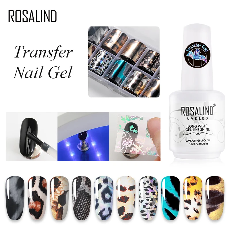 ROSALIND переводной Гель лак для ногтей с наклейкой гель Гибридный Праймер УФ лампа