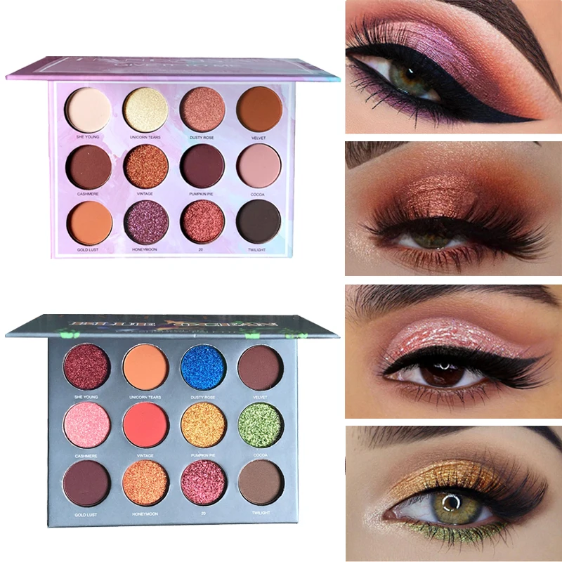 Красота матовые тени для век Палитра долговечные блестящие глаз с металлическим