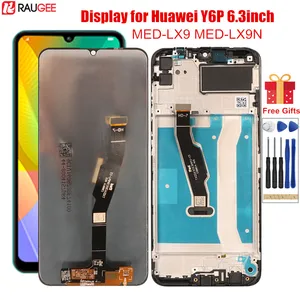 display for huawei y6p lcd with frame touch screen digitizer replacement screen for huawei y6p med lx9 med lx9n 6 3lcd display free global shipping