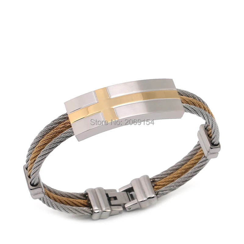 Золотой браслет мужской стальной модные очаровательные ювелирные изделия новый