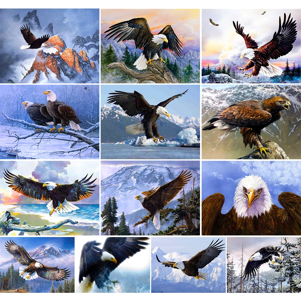 

Картина из страз "сделай сам", Набор для вышивки крестиком с изображением животных, орла, полная выкладка, мозаика, декор Стразы