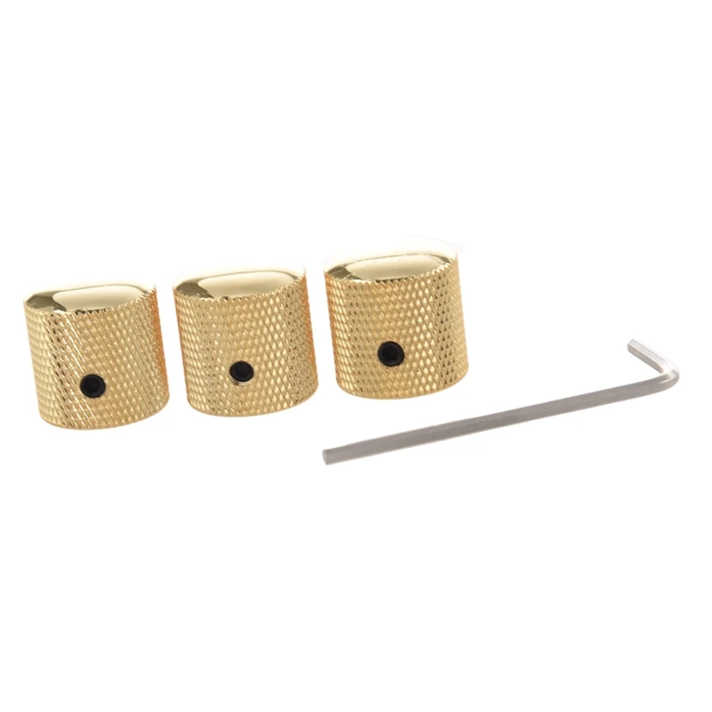 

3PCS Gilded Metal Dome Knobs Knurled Barrel with Electric Guitar Harness 3-Way Switch HH Pickup for ST Electric Guitar