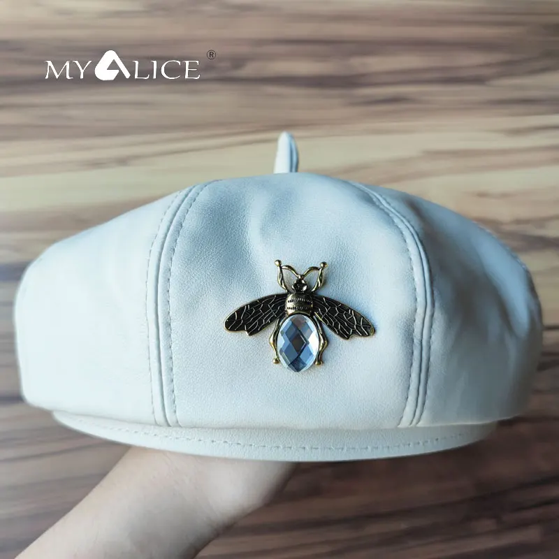 

MYALICE Модный женский берет прозрачный драгоценный камень металлическая облегающая шапка для девушек популярная сценическая производительн...